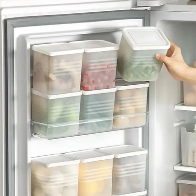 V enterprisee Plastic Fridge Container  - 1000 ml(Pack of 6, White)