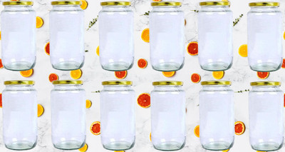 1st Time Glass Utility Container  - 1000 ml(Pack of 12, Clear)