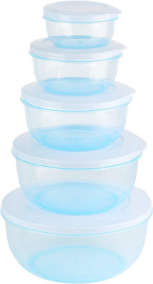 MOOZICO Plastic Cookie Jar  - 2700 ml(Pack of 5, Blue)
