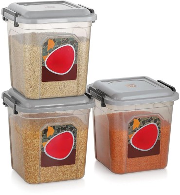 GALOOF Polypropylene Grocery Container  - 14000 ml(Pack of 3, Grey)