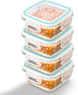 Allo Glass Fridge Container  - 320 ml(Pack of 4, Clear)