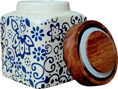 Bright Crockery Ceramic Tea Coffee & Sugar Container  - 350 ml(Light Blue)