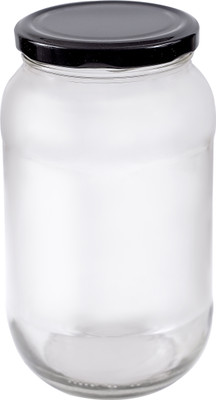 Shreeji krupa Glass Grocery Container  - 1100 ml(Black)