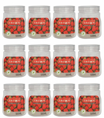 CROWN Plastic Fridge Container  - 500 ml(Pack of 12, Clear)