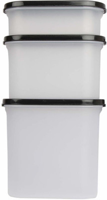 Cutting EDGE Plastic Utility Container  - 525 ml, 1200 ml, 1800 ml(Pack of 3, Black)