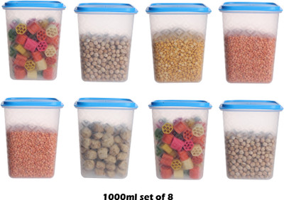 Loknath Plastic Utility Container  - 1000 ml(Pack of 8, Blue)