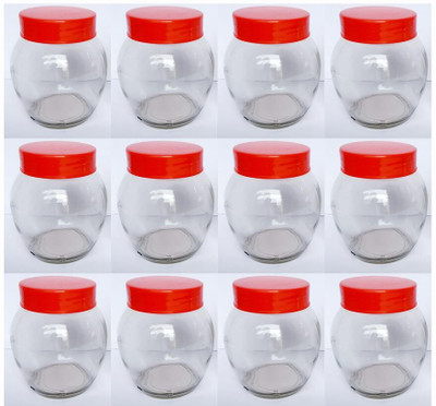 Avastro Glass Pickle Jar  - 250 ml(Pack of 12, Clear)