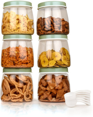 FLAIR Plastic Grocery Container  - 1500 ml(Pack of 6, Green)