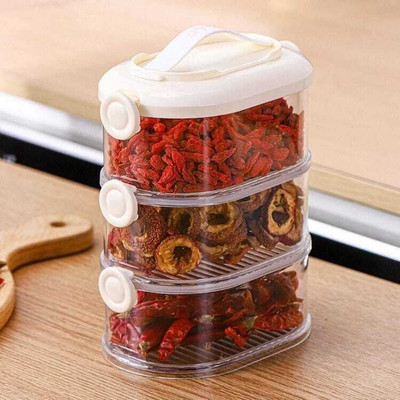 DCP ENTERPRISE Plastic Grocery Container  - 500 ml(Pack of 3, Off White)