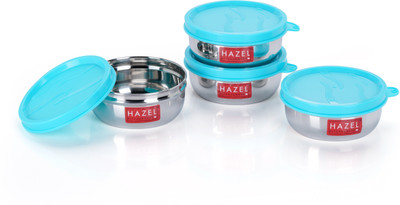 HAZEL Steel Utility Container  - 150 ml(Pack of 4, Silver)