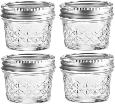 Ginoya Brothers Glass Fridge Container  - 100 ml(Pack of 4, Multicolor)