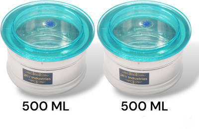 Dev Industries Stainless Steel Grocery Container  - 500 ml(Pack of 2, Silver)
