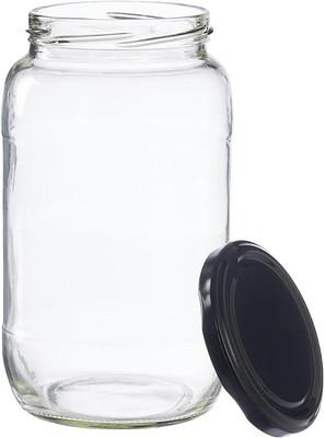 Coozico Glass Utility Container  - 1000 ml(Clear, Black)