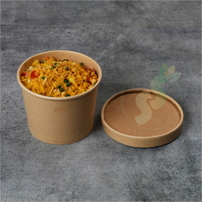 SS ECOWARE Sugarcane Bagasse Utility Container  - 250 ml(Pack of 25, Light Brown)