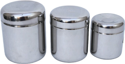 Divyanshimetals Stainless Steel Utility Container  - 200 ml, 350 ml, 500 ml(Pack of 3, Silver)