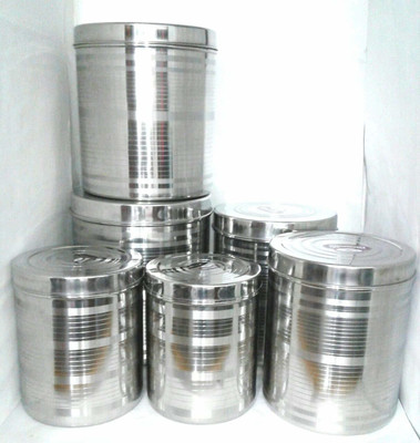 Liolis Steel Grocery Container  - 500 ml, 10 ml(Pack of 15, Silver)