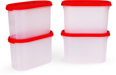 TUPPERWARE Plastic Cereal Dispenser  - 2.3 L(Pack of 4, Red)