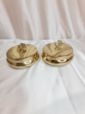 wraparts Brass Utility Container  - 50 ml(Pack of 2, Gold)