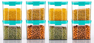 Gripwell Plastic Grocery Container  - 700 ml(Pack of 8, Blue)