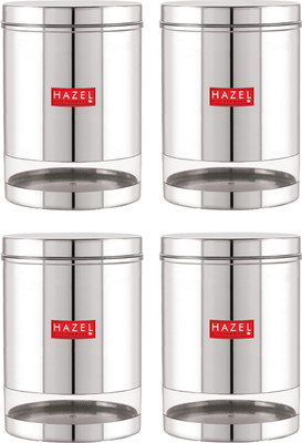 HAZEL Steel Grocery Container  - 3000 ml(Pack of 4, Silver)