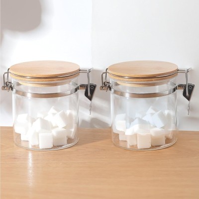 KUBER INDUSTRIES Glass Utility Container  - 650 ml(Pack of 2, Clear)