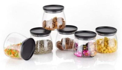 Raghuandan Plastic Grocery Container  - 900 ml(Pack of 6, Brown)