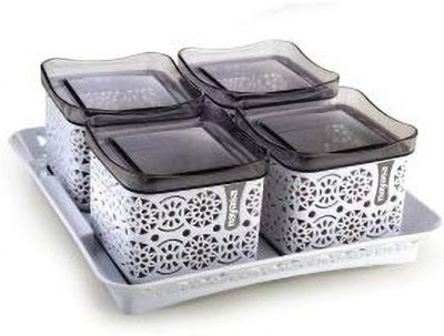 NAYASA Plastic Bread Container  - 550 ml(Pack of 4, Grey)