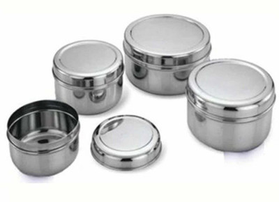 VESTON Steel Grocery Container  - 10 ml(Pack of 4, Silver)