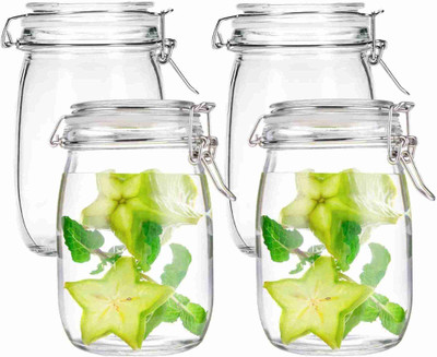 NAVPATH Glass Utility Container  - 1200 ml(Pack of 4, Clear)