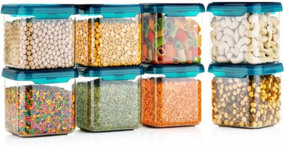 Linear Plastic Grocery Container  - 550 ml(Pack of 8, Blue)