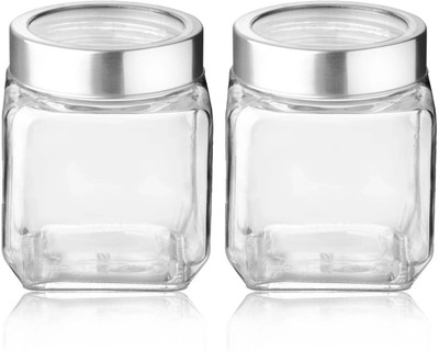 HANUMAN TRADINGS CO Glass Grocery Container  - 580 ml(Pack of 2, Transparent)