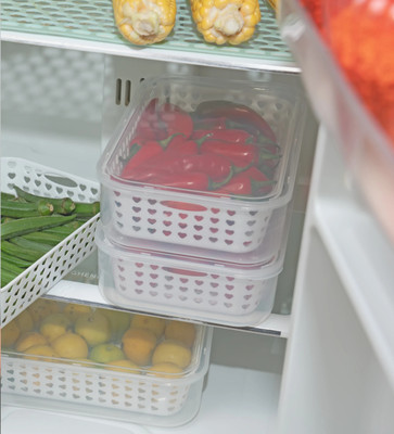 Boxigo Plastic Fridge Container  - 2100 ml(White)