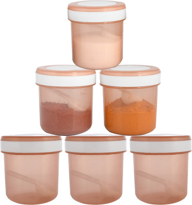 KUBER INDUSTRIES Plastic Utility Container  - 1100 ml(Pack of 6, Brown)