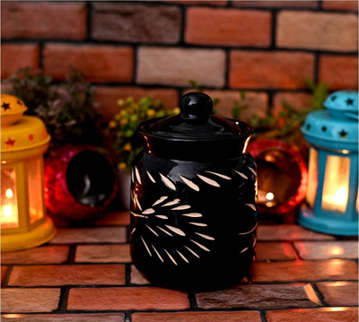 Newai Ceramic Pickle Jar  - 700 ml(Black)