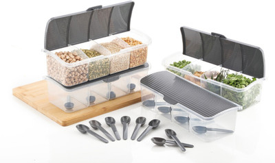 COLOSSAL Plastic Fridge Container  - 1750 ml(Pack of 4, Grey)