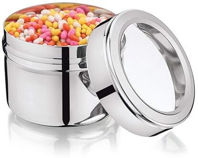 MUKTI STEEL Stainless Steel Grocery Container  - 400 ml(Silver)