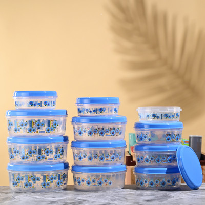 KUBER INDUSTRIES Plastic Utility Container  - 1000 ml, 2000 ml, 3000 ml, 4000 ml(Pack of 12, Blue)