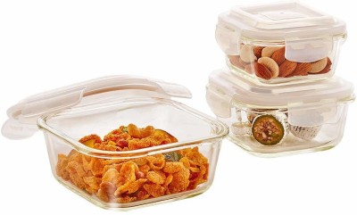 BOROSIL Glass Grocery Container  - 1640 ml(Pack of 3, Clear)