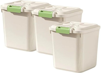 AshandRoh Plastic Grocery Container  - 12 kg(Pack of 3, Off White)