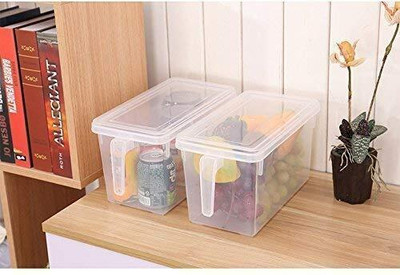 KDZONE Plastic Grocery Container  - 2 L(Pack of 2, White)