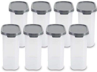 PRAGATI SALES Plastic Grocery Container  - 1700 ml(Pack of 8, Clear)