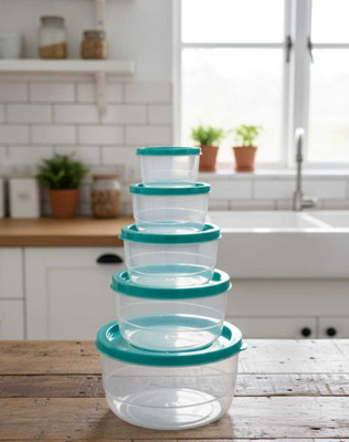Balico Plastic Fridge Container  - 2500 ml, 2000 ml, 1500 ml, 1000 ml, 800 ml(Pack of 5, Light Blue)