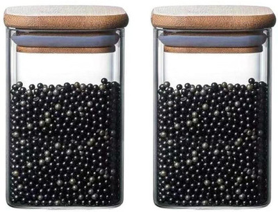 GOOD TO GREAT CREATION Glass Grocery Container  - 750 ml(Pack of 2, Clear)