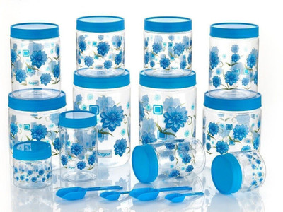 HELOVIA Plastic Grocery Container  - 250 ml, 500 ml, 750 ml, 1000 ml, 1500 ml, 2000 ml(Pack of 12, Blue)