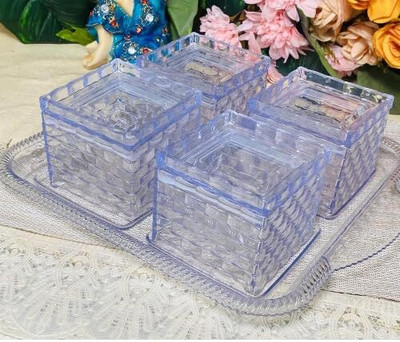 CRITICS PICKS Plastic Utility Container  - 400 ml(Pack of 4, Clear)