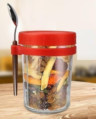 JIGSHTIAL Glass Utility Container  - 350 ml(Red)