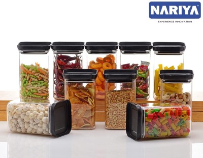 nariya Plastic Grocery Container  - 1100 ml(Pack of 10, Black)