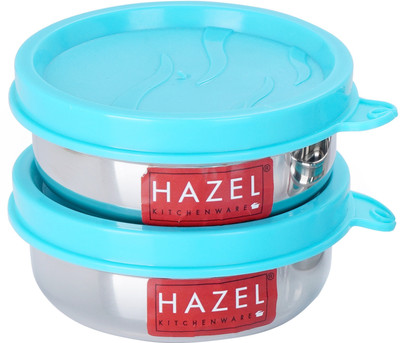 HAZEL Steel Utility Container  - 90 ml(Pack of 2, Silver)