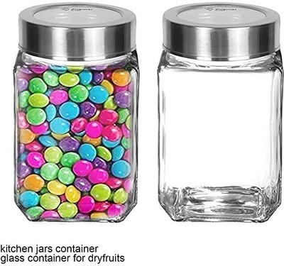 Tap2kaart Glass Grocery Container  - 300 ml(Pack of 2, Clear)