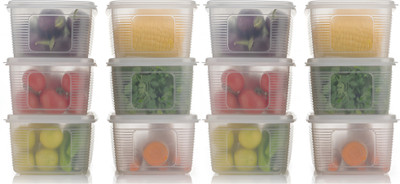 forsel Plastic Fridge Container  - 1800 ml(Pack of 12, Clear)